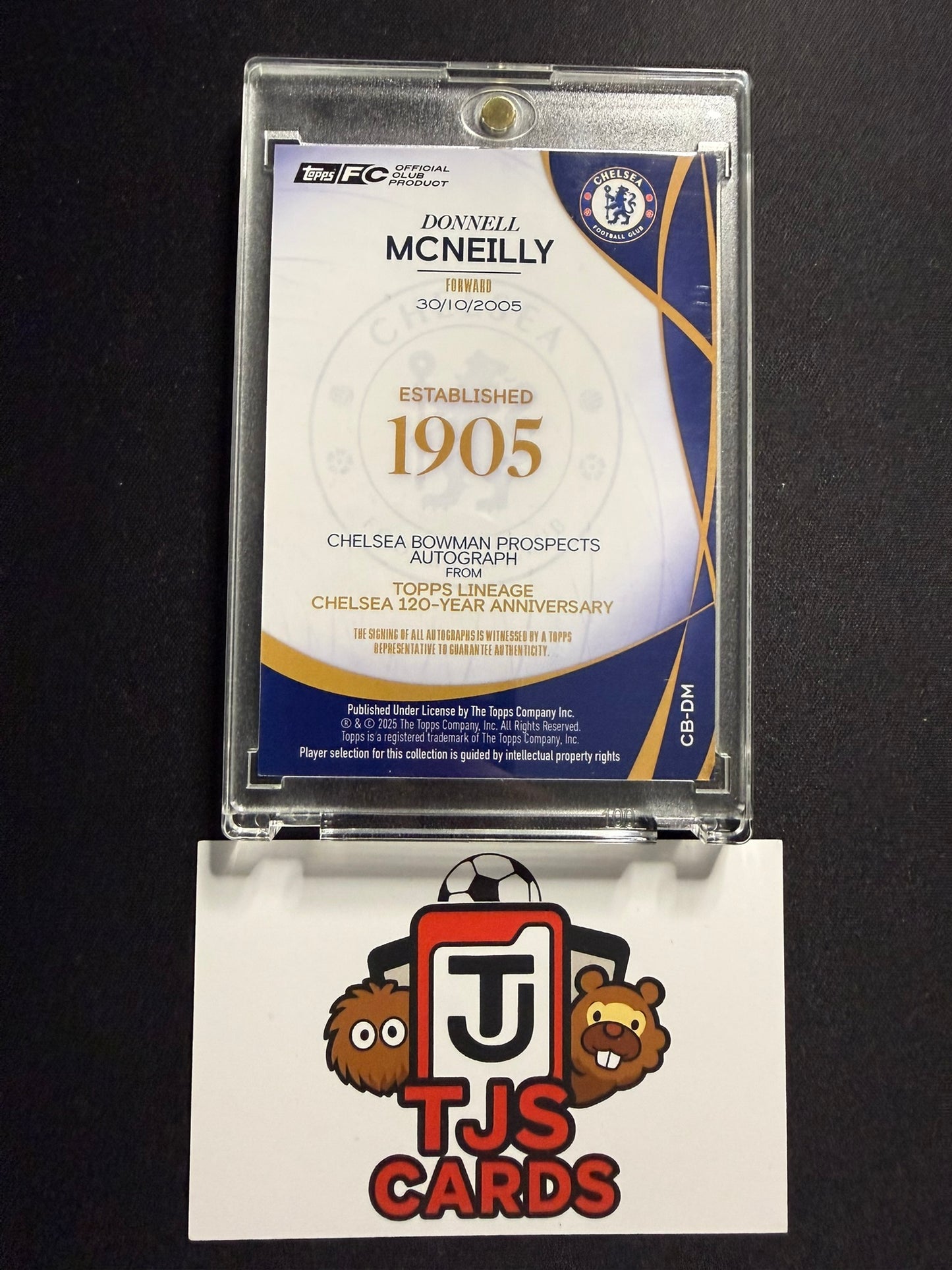 Donnell McNeilly - 1st Bowman Auto - TOPPS Chelsea Lineage 120th Anniversary