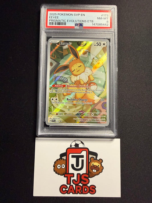Eevee - PSA 8 - Prismatic Evolutions Black Star Promo 173 - Pokemon
