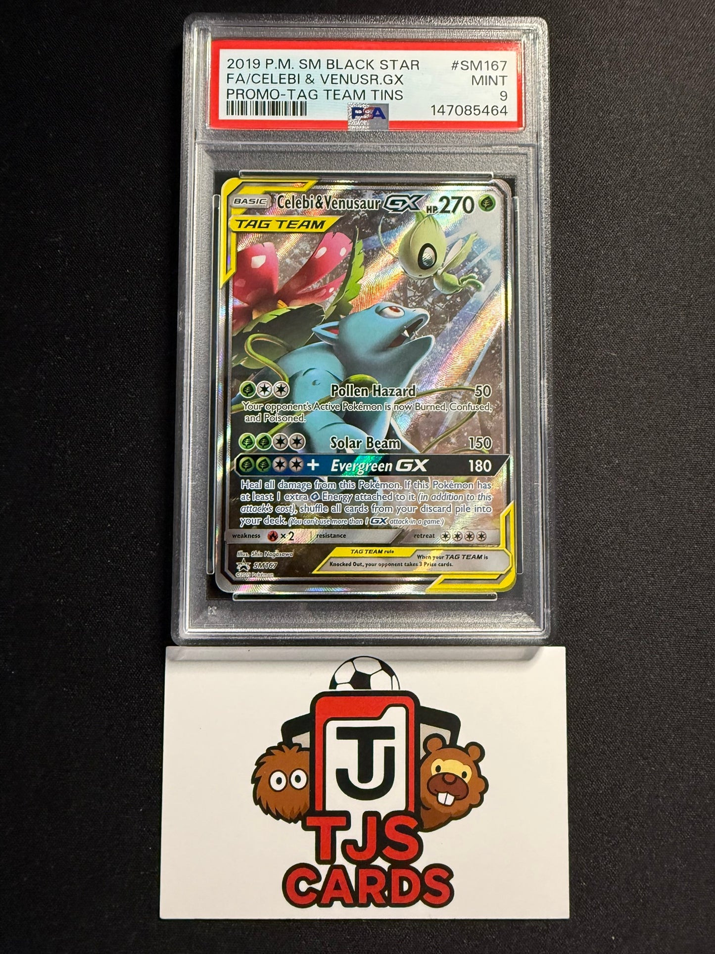 Celebi & Venusaur GX - PSA 9 - Black Star Promo SM167 - Pokemon