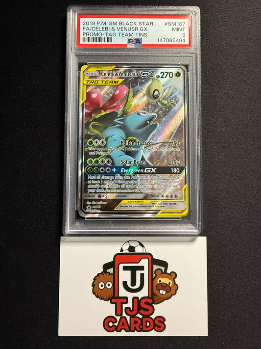 Celebi & Venusaur GX - PSA 9 - Black Star Promo SM167 - Pokemon
