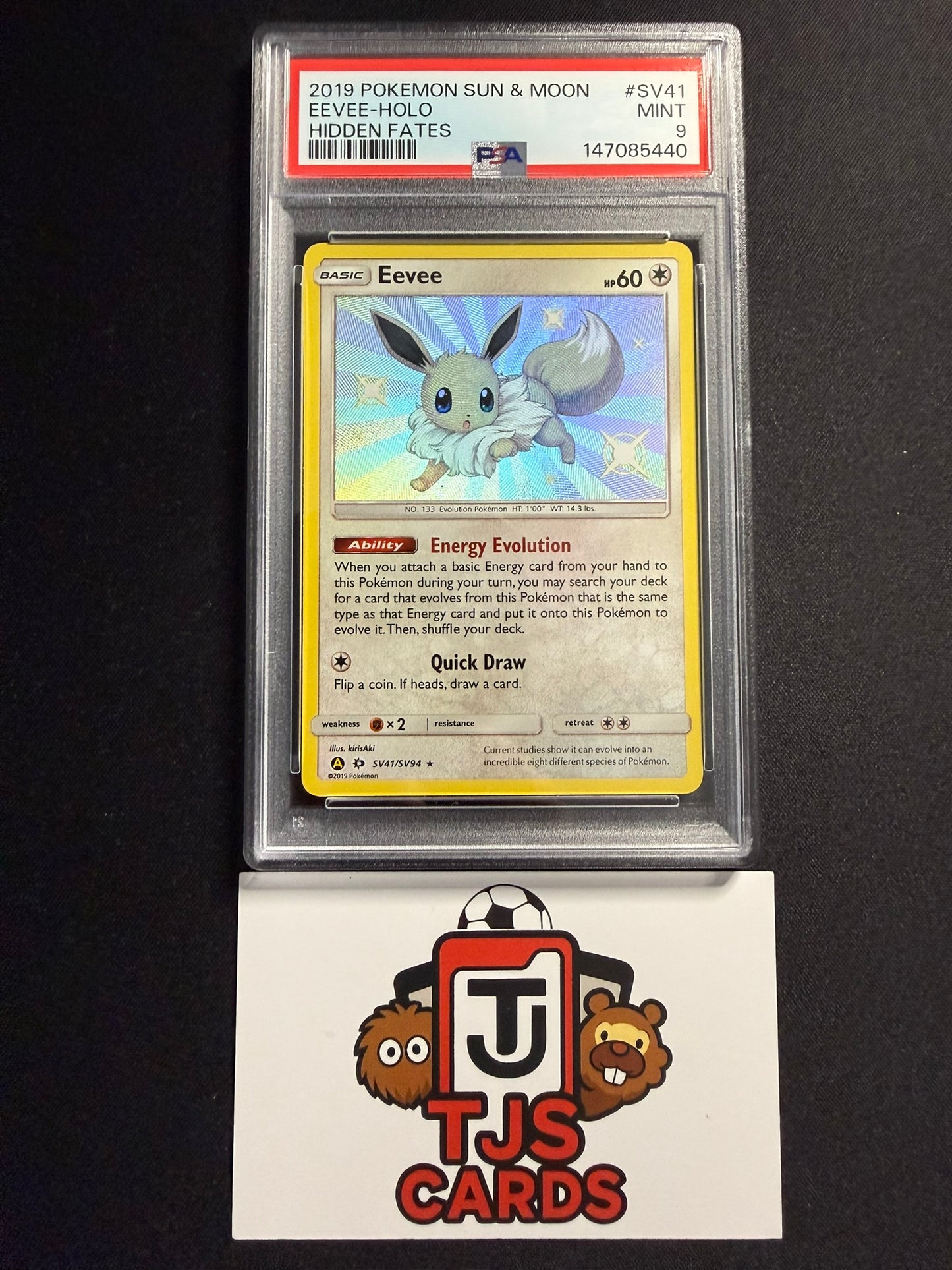 Eevee - PSA 9 - Hidden Fates SV41/SV94 - Pokemon
