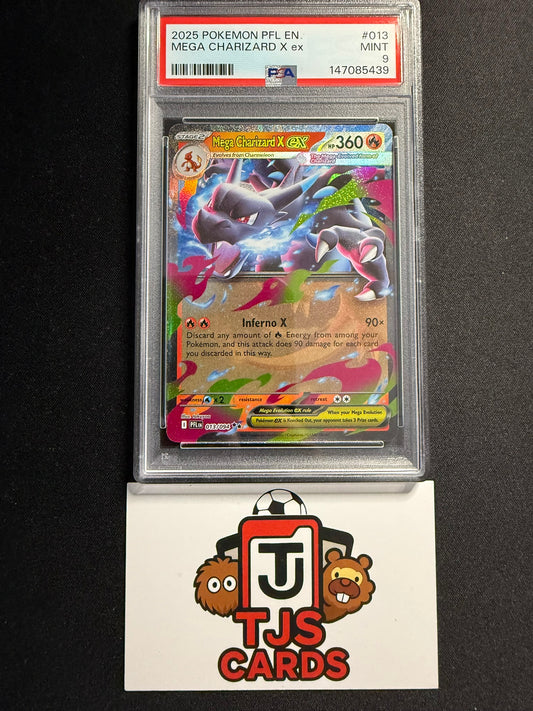Mega Charizard X ex - PSA 9 - Phantasmal Flames 013/094 - Pokemon