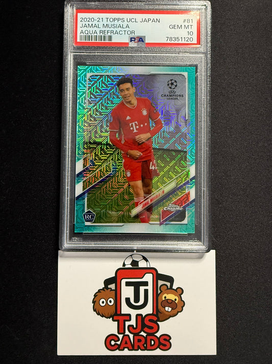 Jamal Musiala - PSA 10 - Rookie Aqua Mojo /199 - TOPPS UCL Japan 2020/21