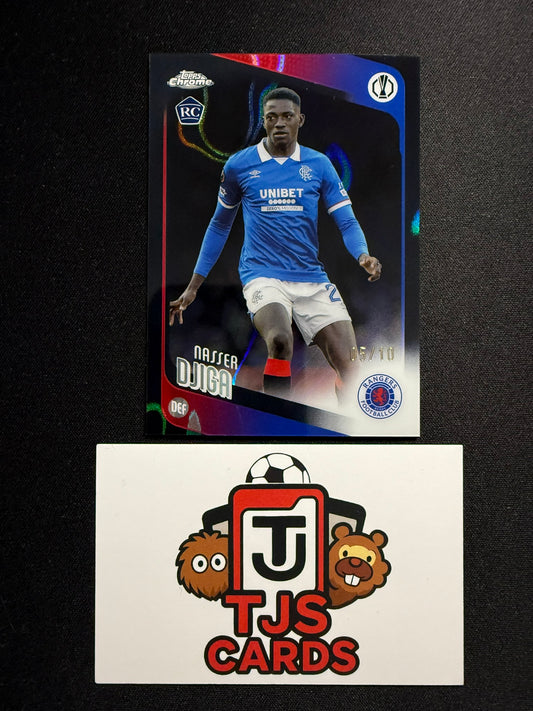 Nasser Djiga - Rookie Black Lava /10 - TOPPS Chrome UCC 2025/26