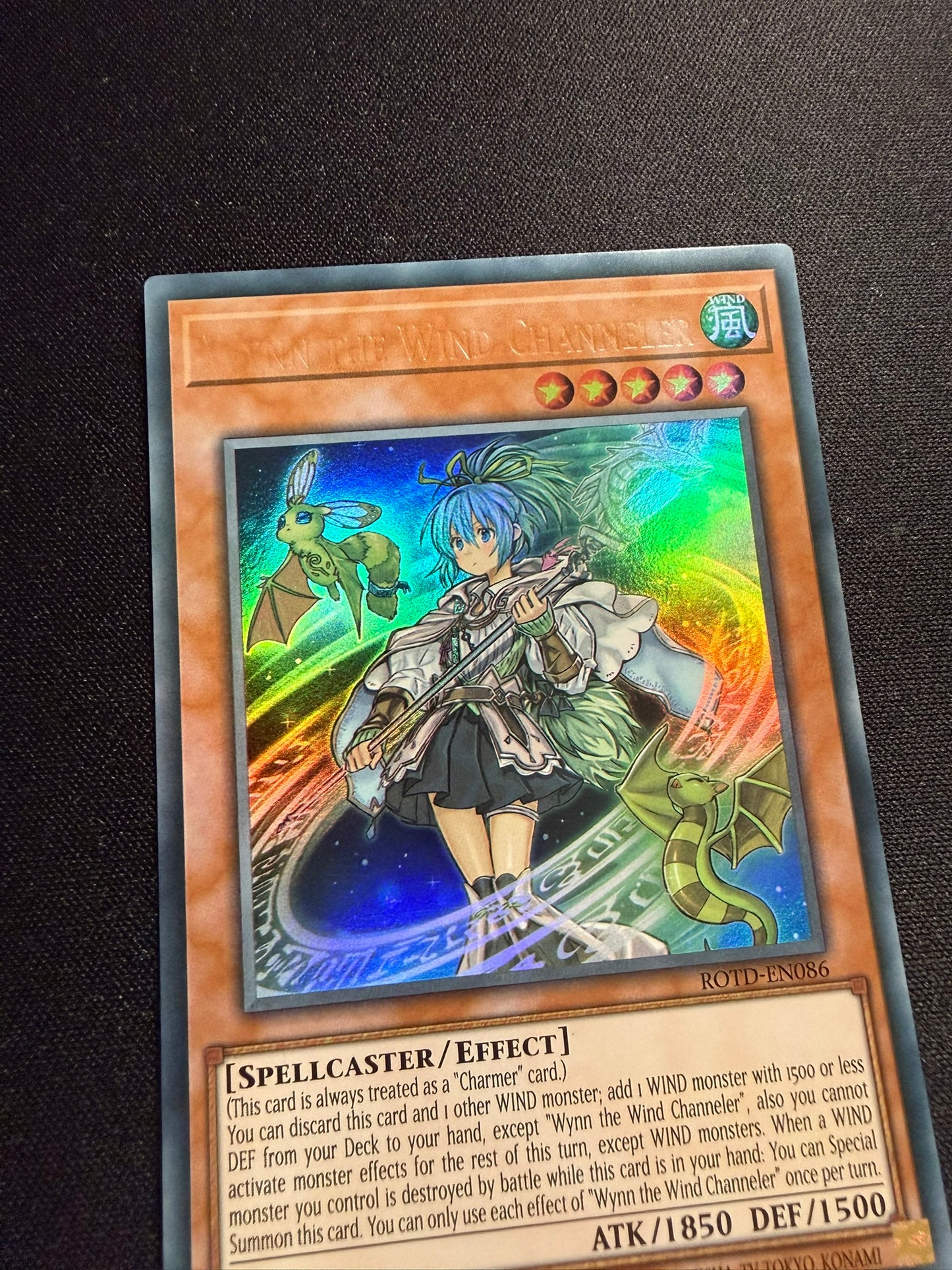 Wynn The Wind Channeler - NO NAME IMPRINT MISRPINT - Ultra Rare 1st Edition ROTD-EN086 - YuGiOh