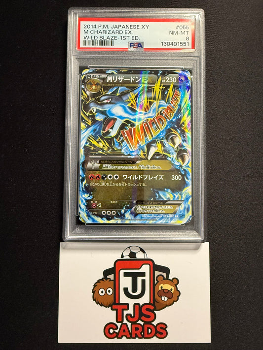 M Charizard EX - PSA 8 - XY2 Wild Blaze 1st Ed. 055/080 - Pokemon