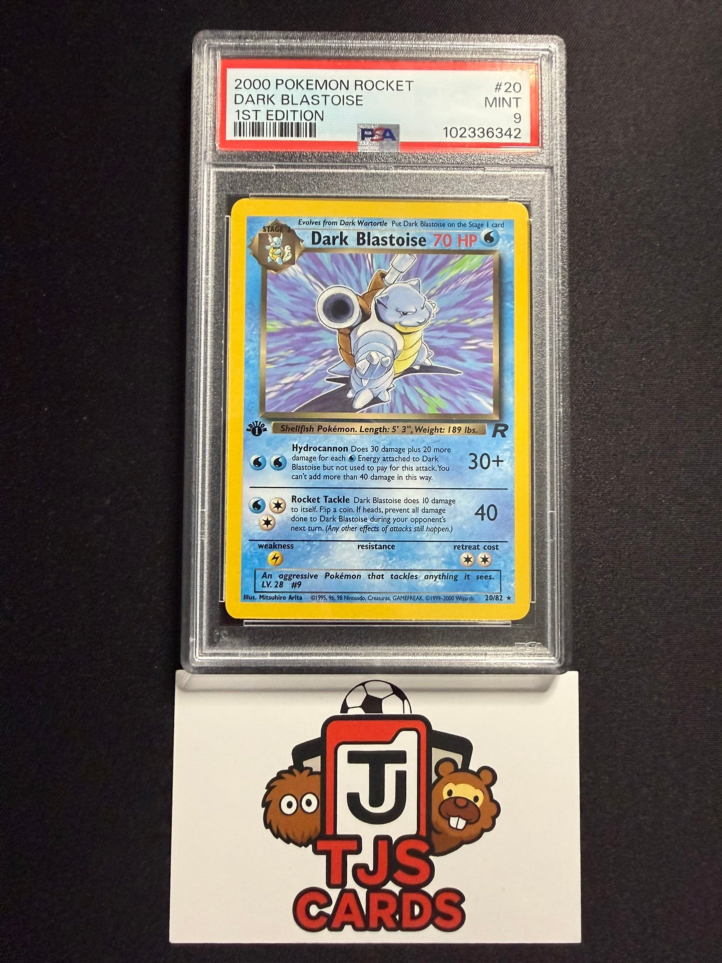 Dark Blastoise - PSA 9 - Non-Holo 1st Edition Rocket 20/82 - Pokemon