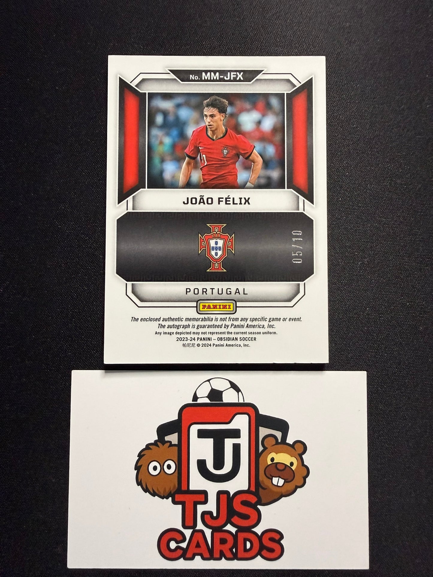 Joao Felix - Red Pulsar Patch Auto /10 - Panini Obsidian 2023/24