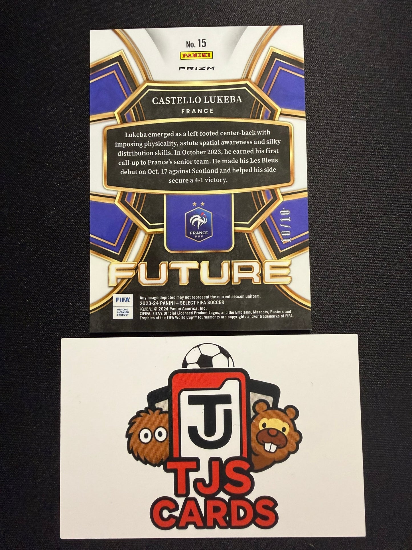 Castello Lukeba - Gold Future /10 - Panini Select FIFA 2023/24
