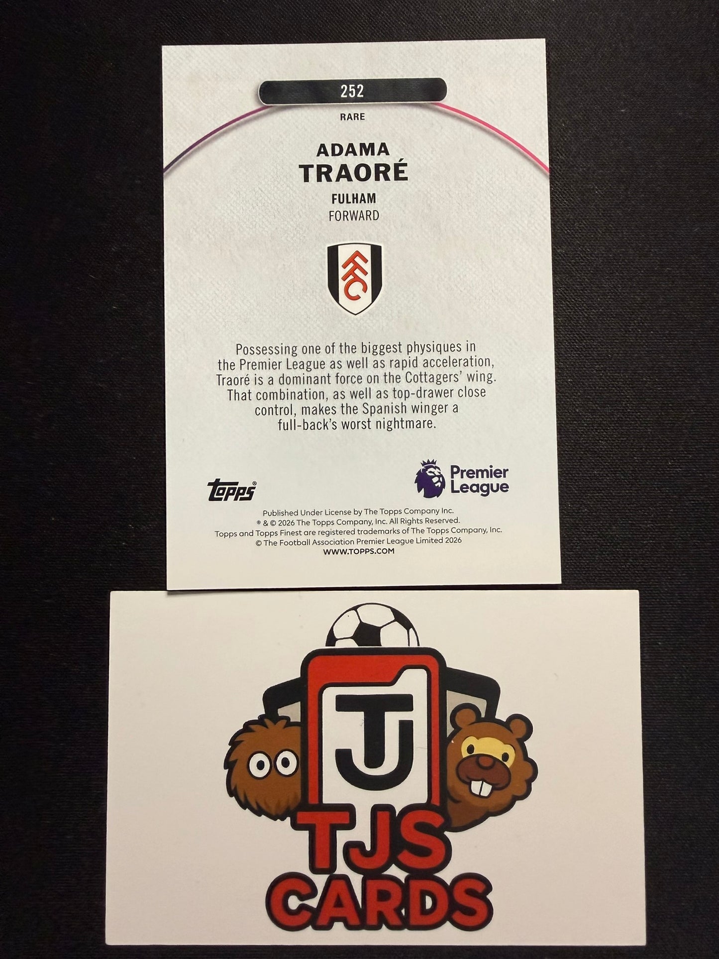 Adama Traore - Rare Blue /99 - TOPPS Finest Premier League 2026