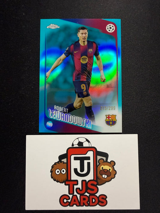 Robert Lewandowski - Teal /299 - TOPPS Chrome UCC 2025/26