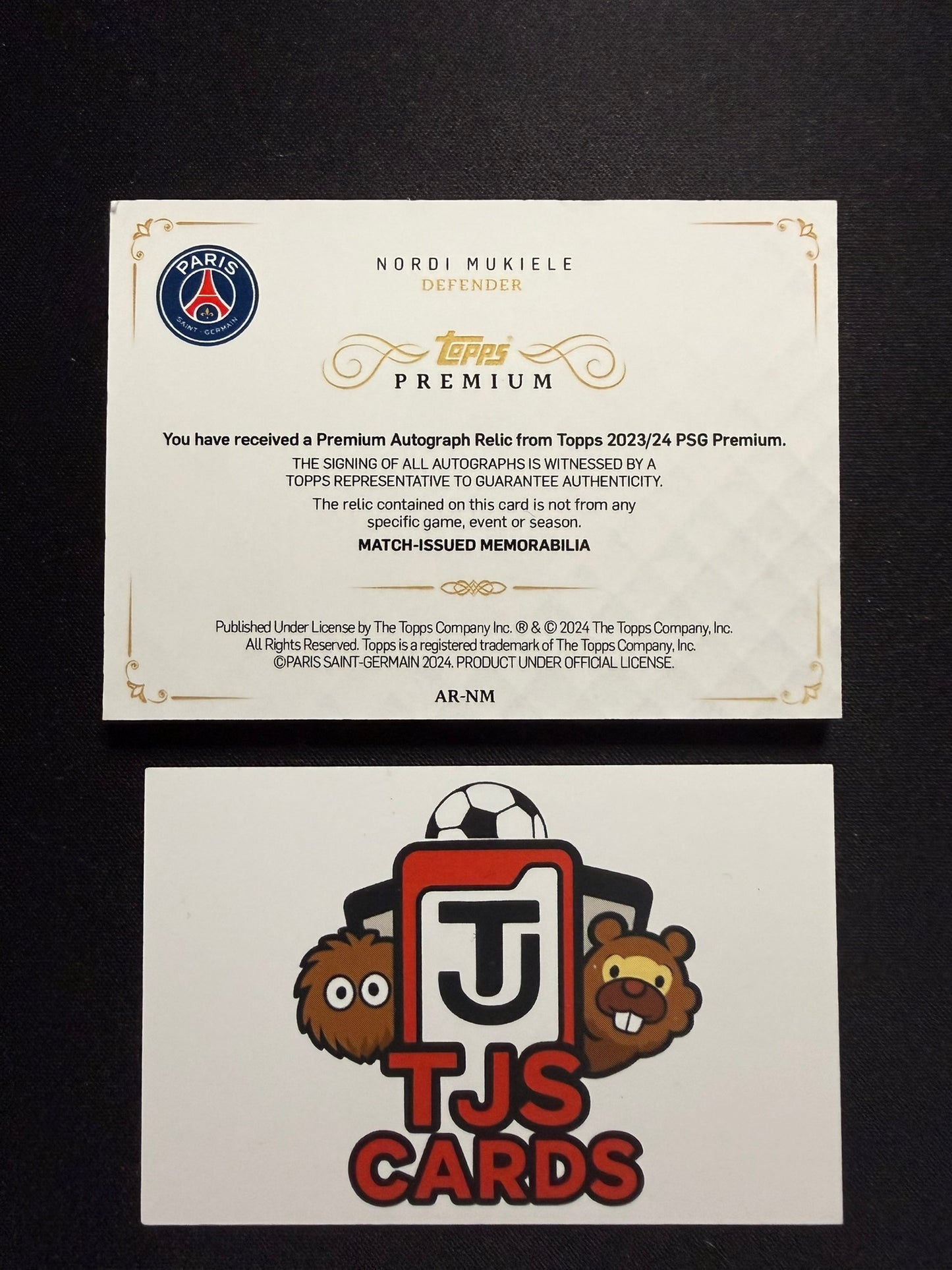 Nordi Mukiele - Green Patch Auto /30 - TOPPS PSG Premium 2023/24