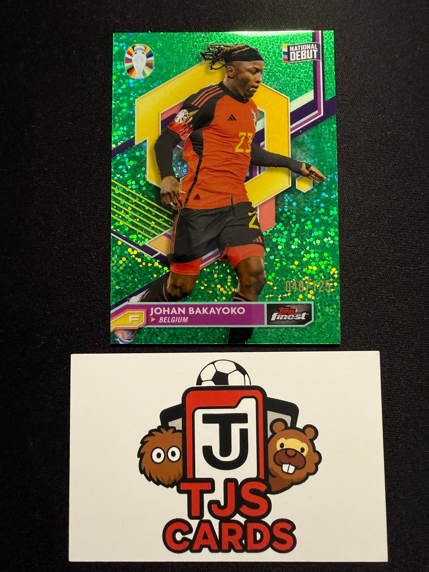 Johan Bakayoko - National Debut Green Speckle /125 - TOPPS Finest Road To EURO 2024
