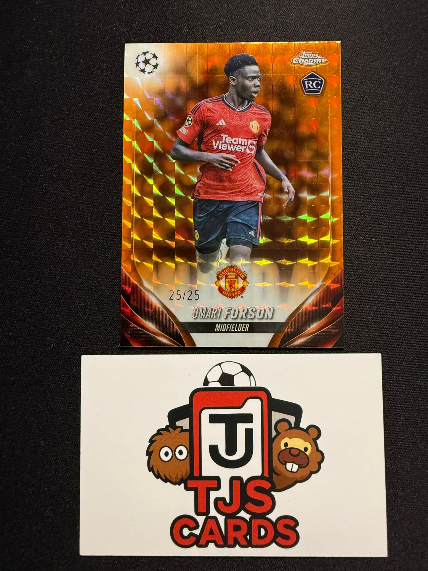 Omari Forson - Rookie Orange Geometric /25 - TOPPS Chrome UCC 2023/24