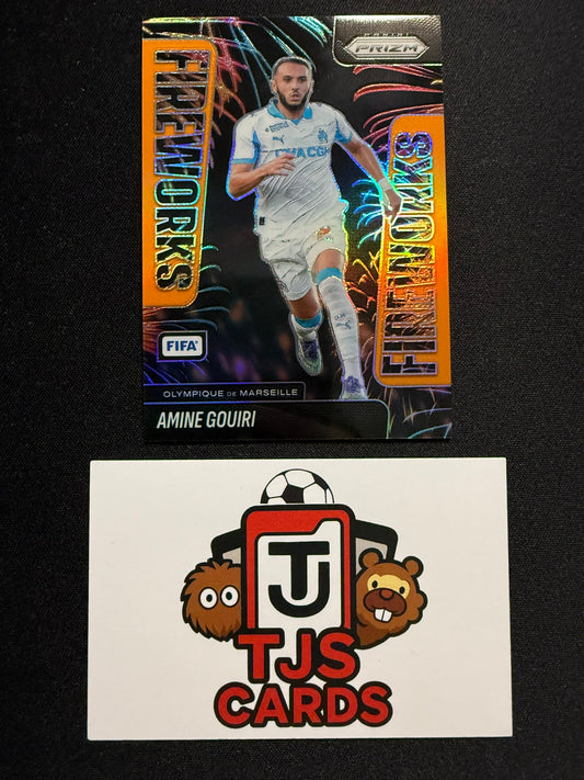 Amine Gouiri - Orange Fireworks /25 - Panini Prizm FIFA 2025/26