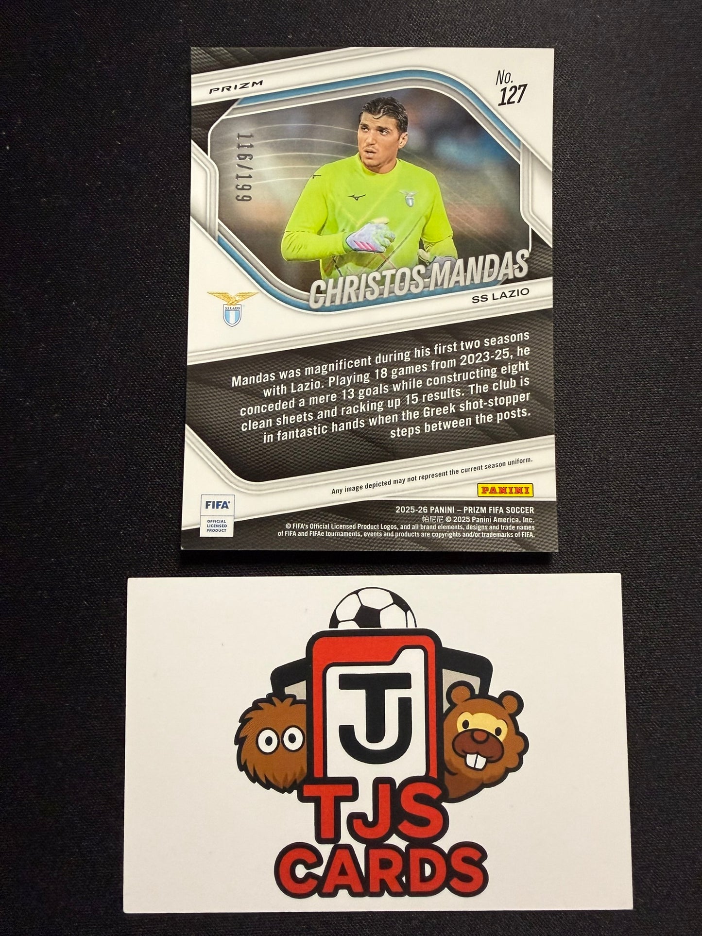 Christos Mandas - Rookie Blue /199 - Panini Prizm FIFA 2025/26