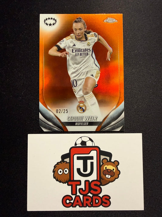 Caroline Weir - Orange /25 - TOPPS Chrome UWCL 2023/24