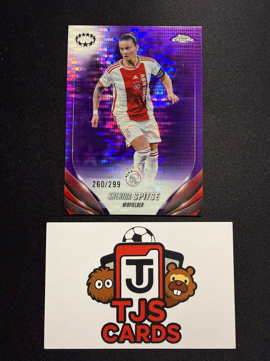 Sherida Spitse - Purple Pulsar /299 - TOPPS Chrome UWCL 2023/24