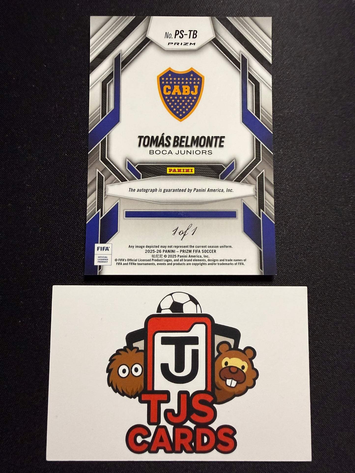 Tomas Belmonte - Rookie Black Auto 1/1 - Panini Prizm FIFA 2025/26