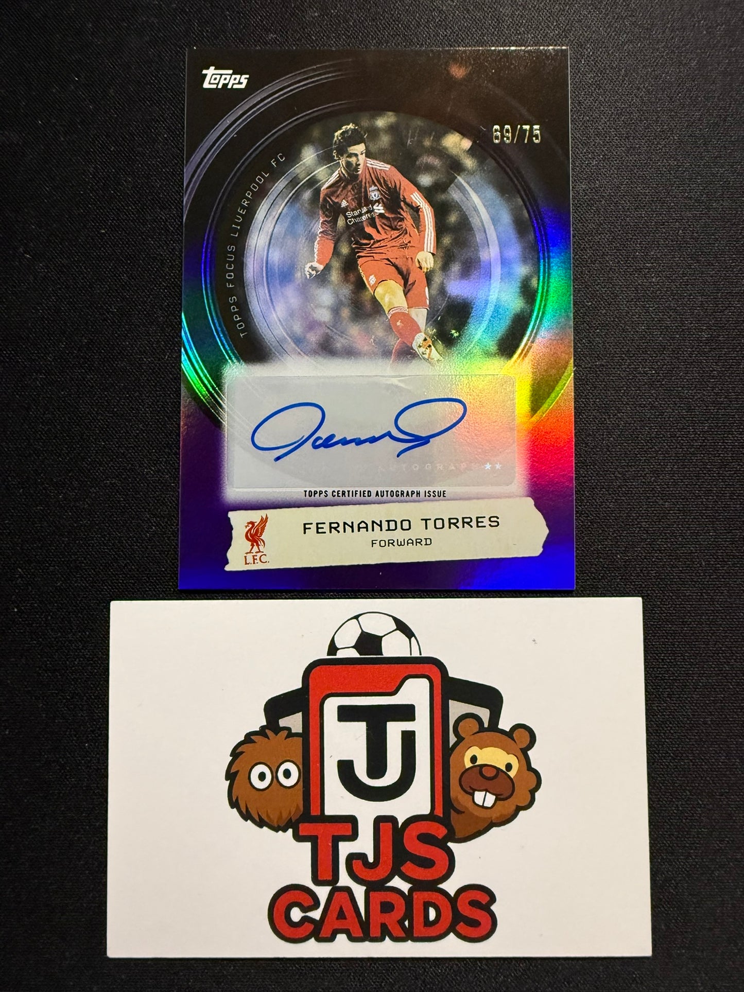Fernando Torres - Purple Auto /75 - TOPPS Liverpool Focus 2025/26