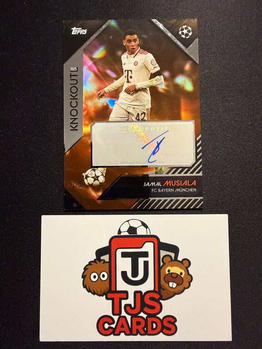 Jamal Musiala - Red Auto /5 - TOPPS UCC Knockout 2024/25