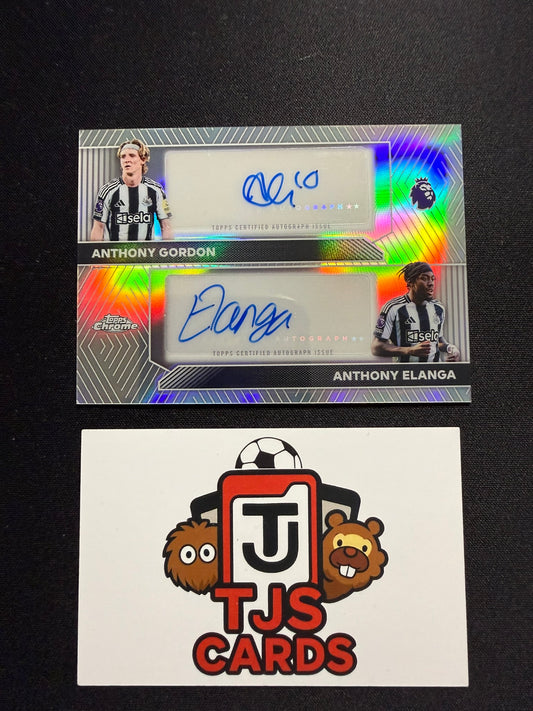 Anthony Gordon / Anthony Elanga - Dual Auto - TOPPS Chrome Premier League 2026