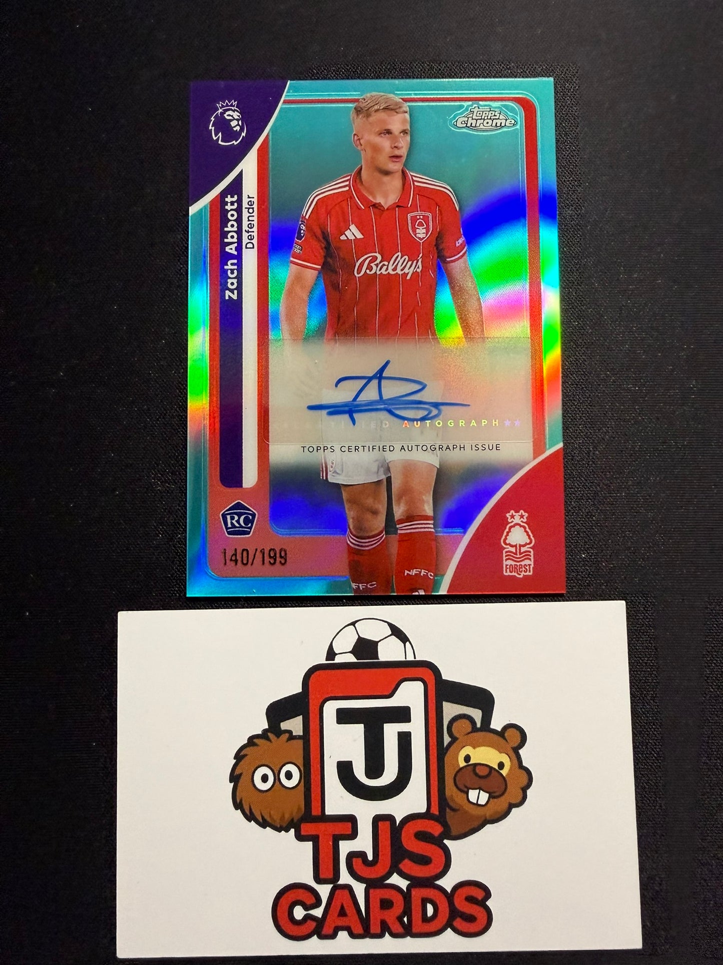 Zach Abbott - Rookie Aqua Auto /199 - TOPPS Chrome Premier League 2026