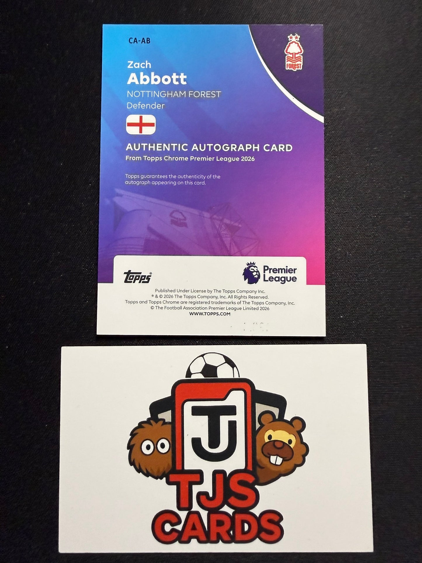 Zach Abbott - Rookie Aqua Auto /199 - TOPPS Chrome Premier League 2026