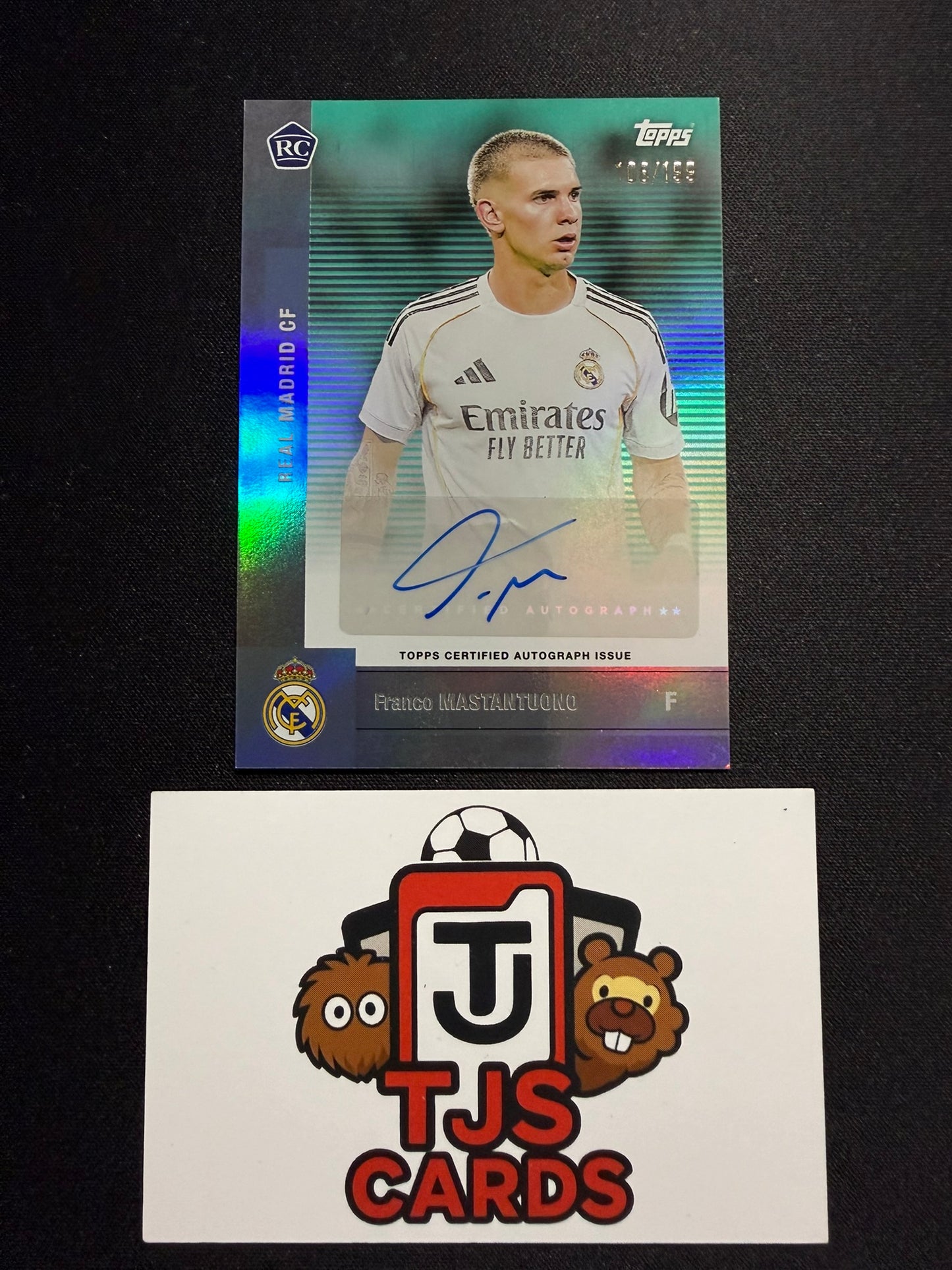 Franco Mastantuono - Rookie Aqua Auto /75 - TOPPS Real Madrid Team Set 2025/26
