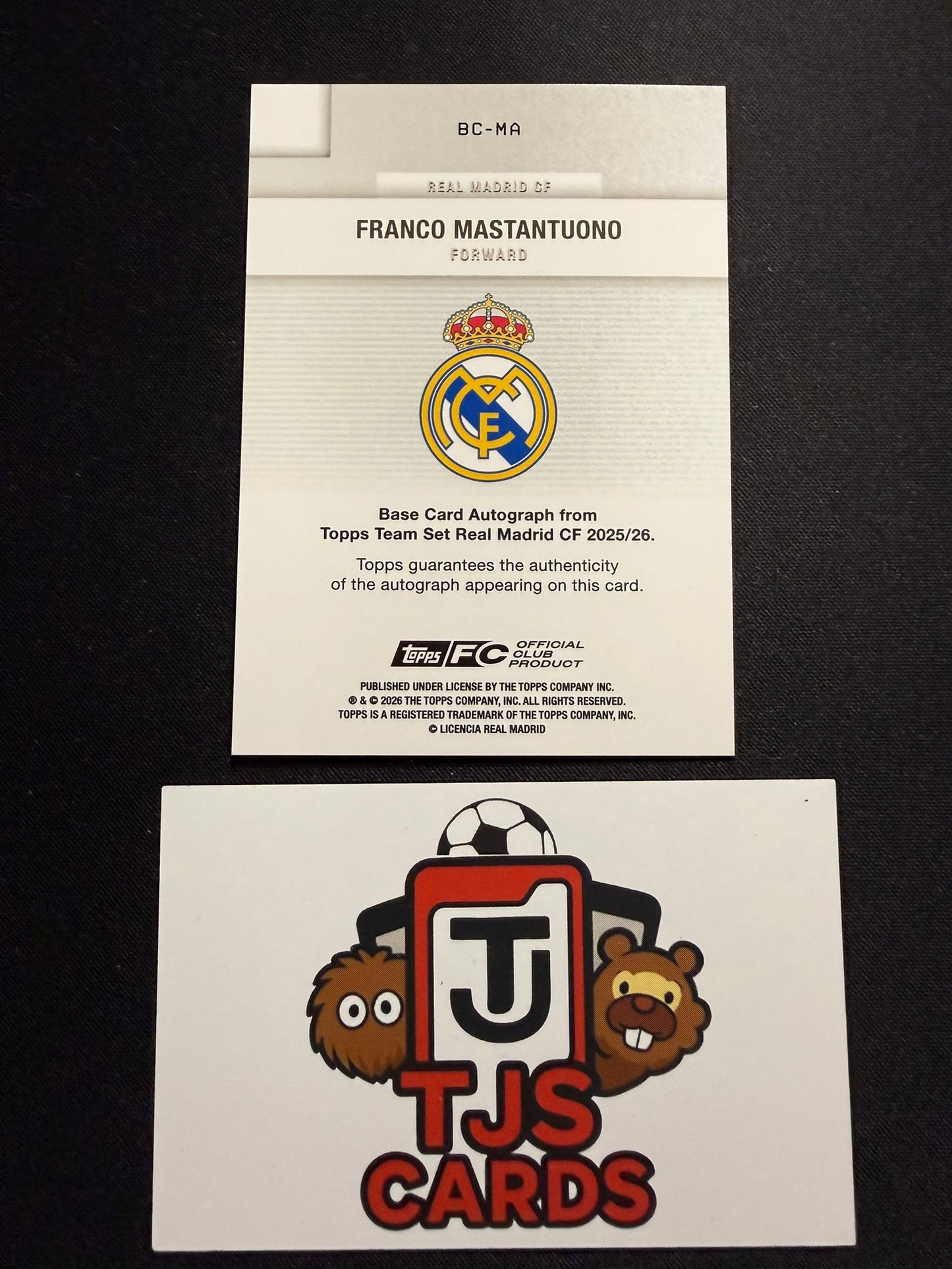 Franco Mastantuono - Rookie Aqua Auto /75 - TOPPS Real Madrid Team Set 2025/26