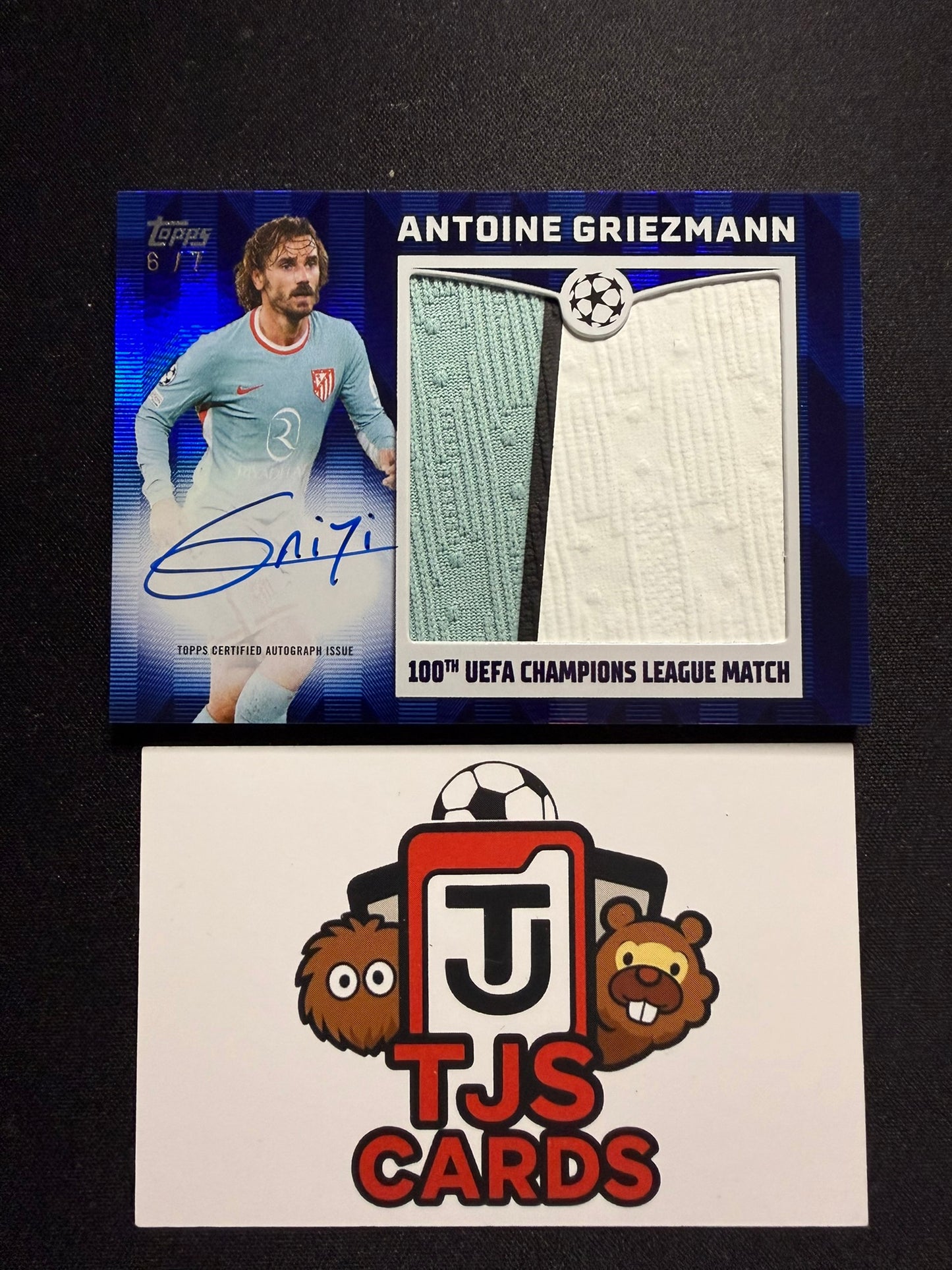 Antoine Griezmann - 100th Match Milestone Patch On-Card Auto /7 - TOPPS UCC 2025/26