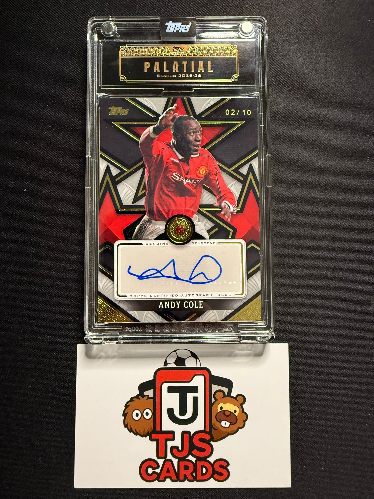 Andy Cole - Black Gemstone Auto /10 - TOPPS Palatial Manchester United 2025/26