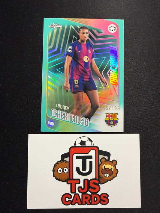 Sydney Schertenleiss - Aqua /199 - TOPPS Chrome UWCL 2025/26