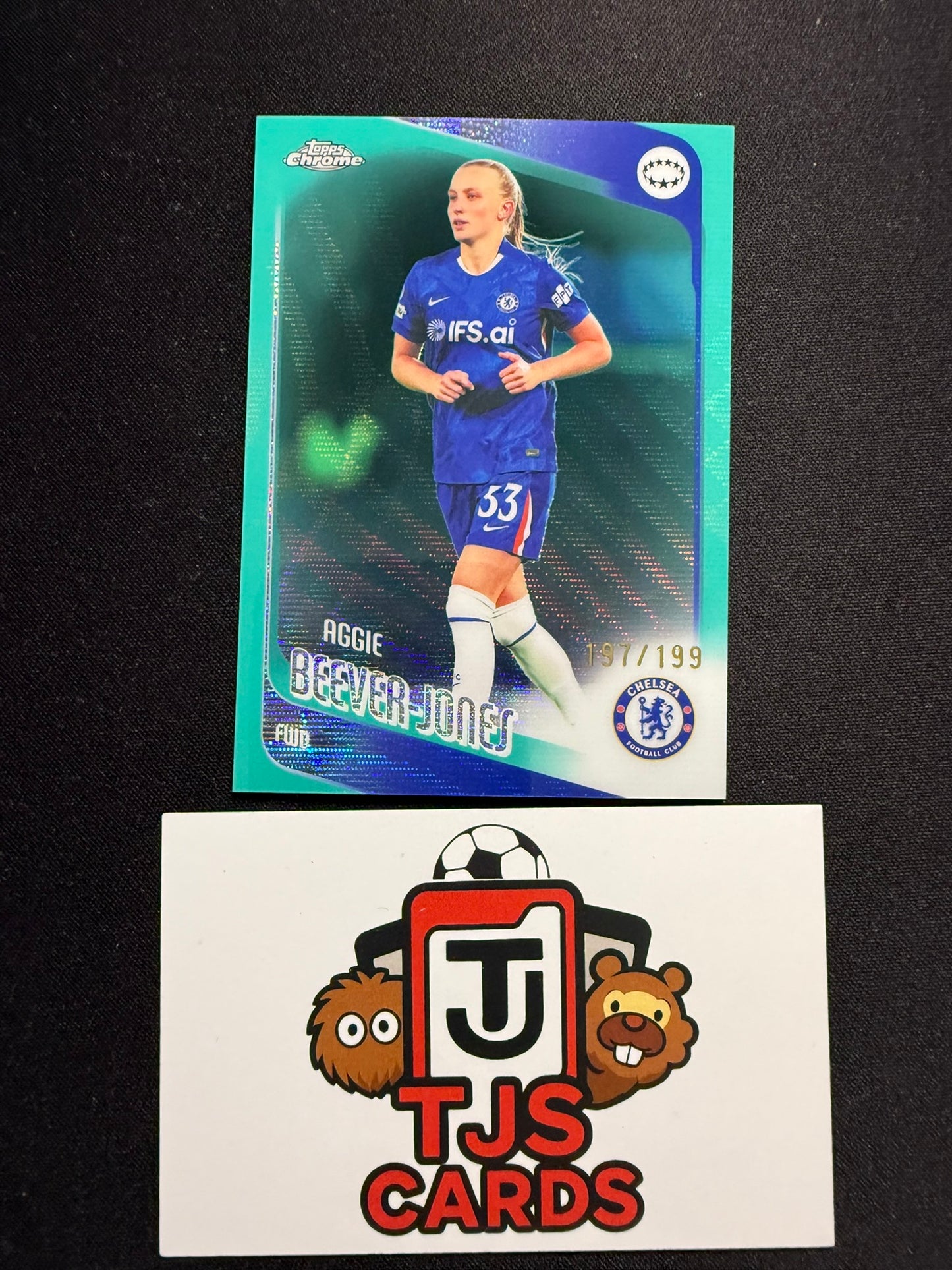Aggie Beever-Jones - Aqua Wave /199 - TOPPS Chrome UWCL 2025/26