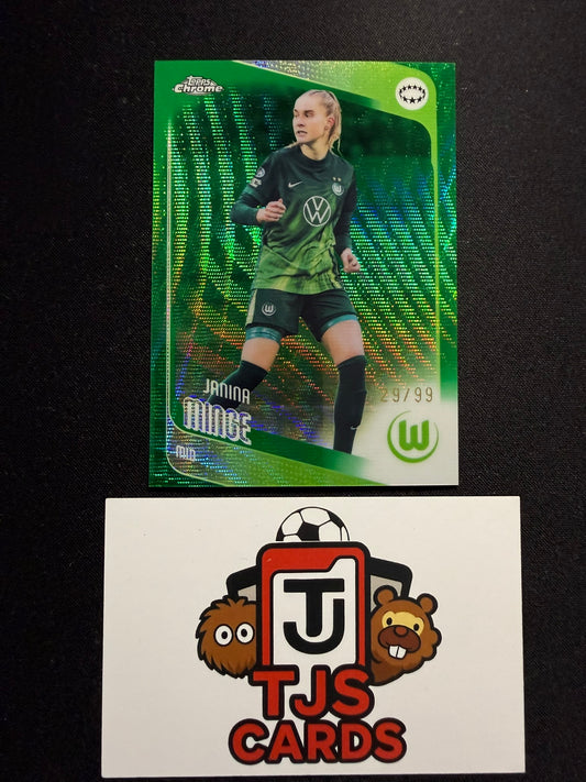 Janina Minge - Green Wave /99 - TOPPS Chrome UWCL 2025/26