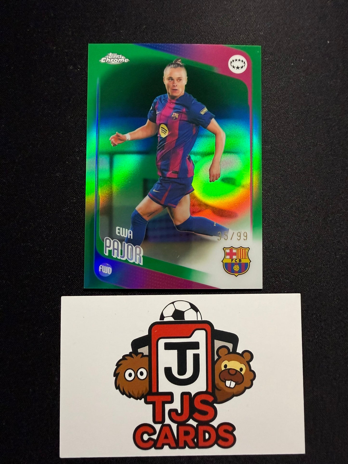 Ewa Pajor - Green /99 - TOPPS Chrome UWCL 2025/26