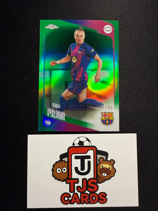 Ewa Pajor - Green /99 - TOPPS Chrome UWCL 2025/26