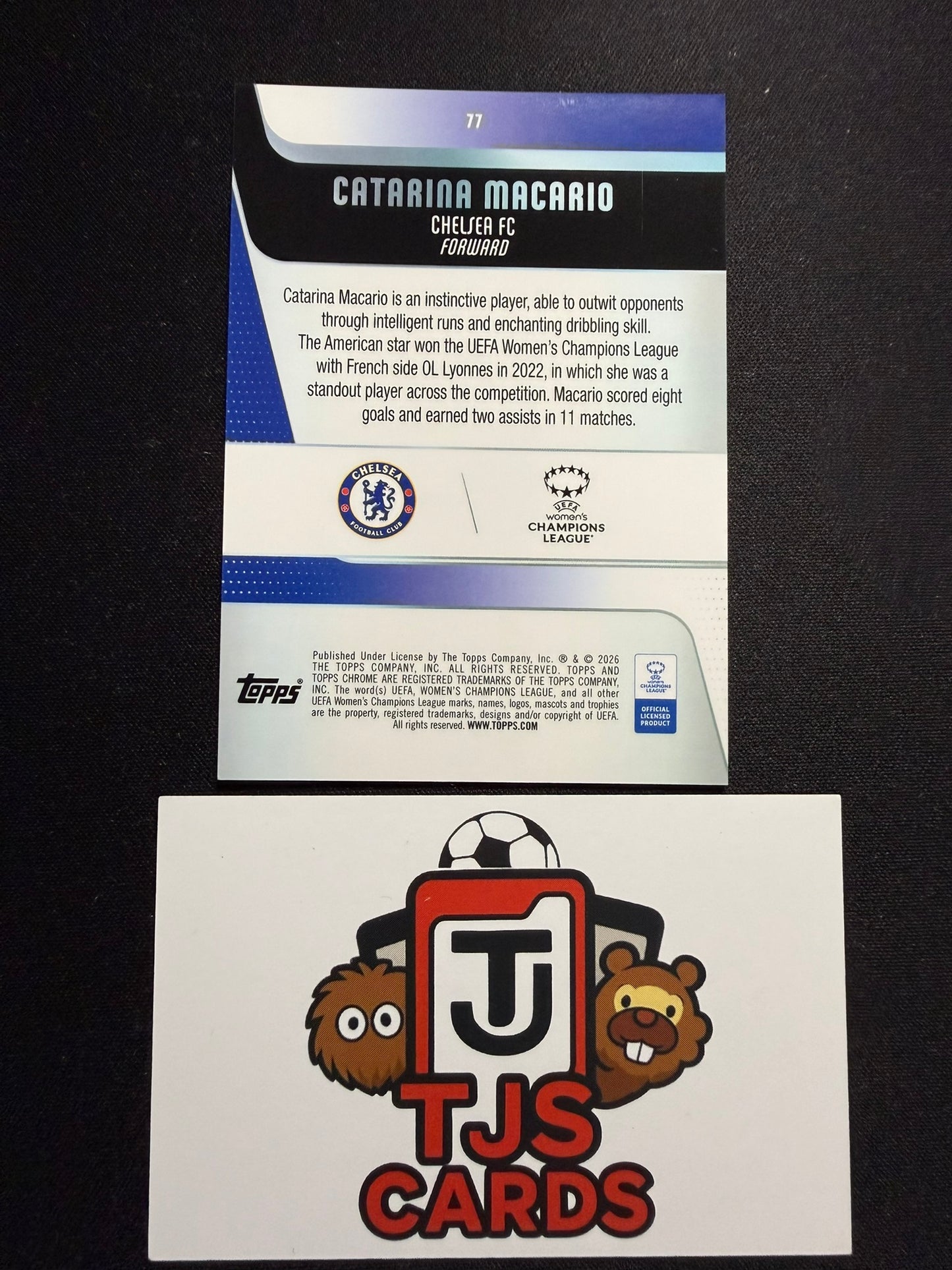 Catarina Macario - Blue Wave /150 - TOPPS Chrome UWCL 2025/26