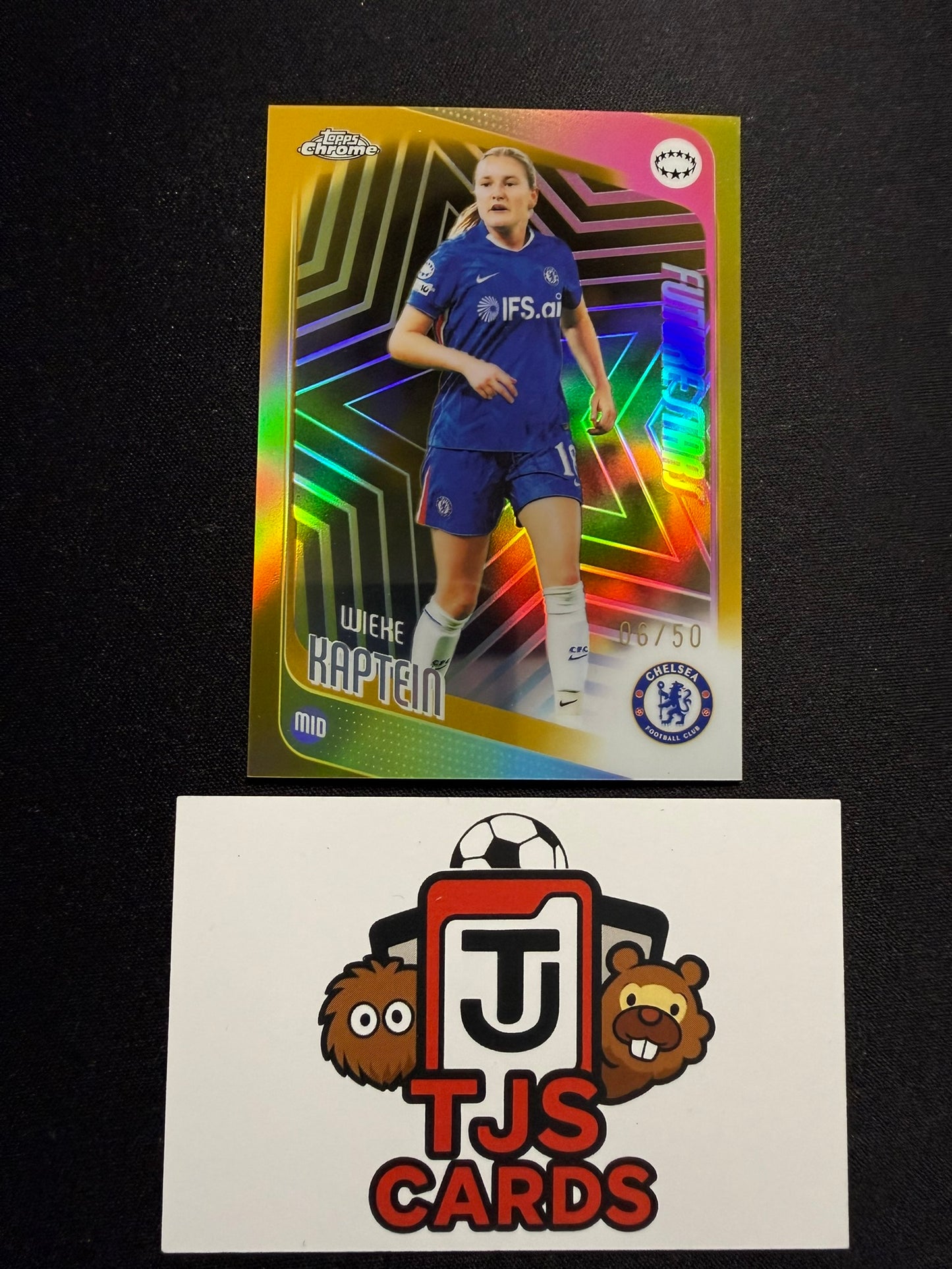 Wieke Kaptein - Gold /50 - TOPPS Chrome UWCL 2025/26