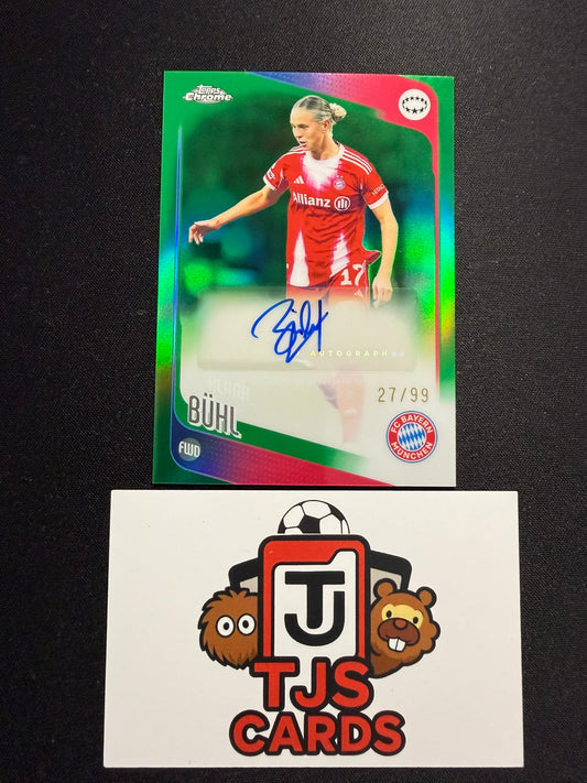 Klara Buhl - Green Auto /99 - TOPPS Chrome UWCL 2025/26