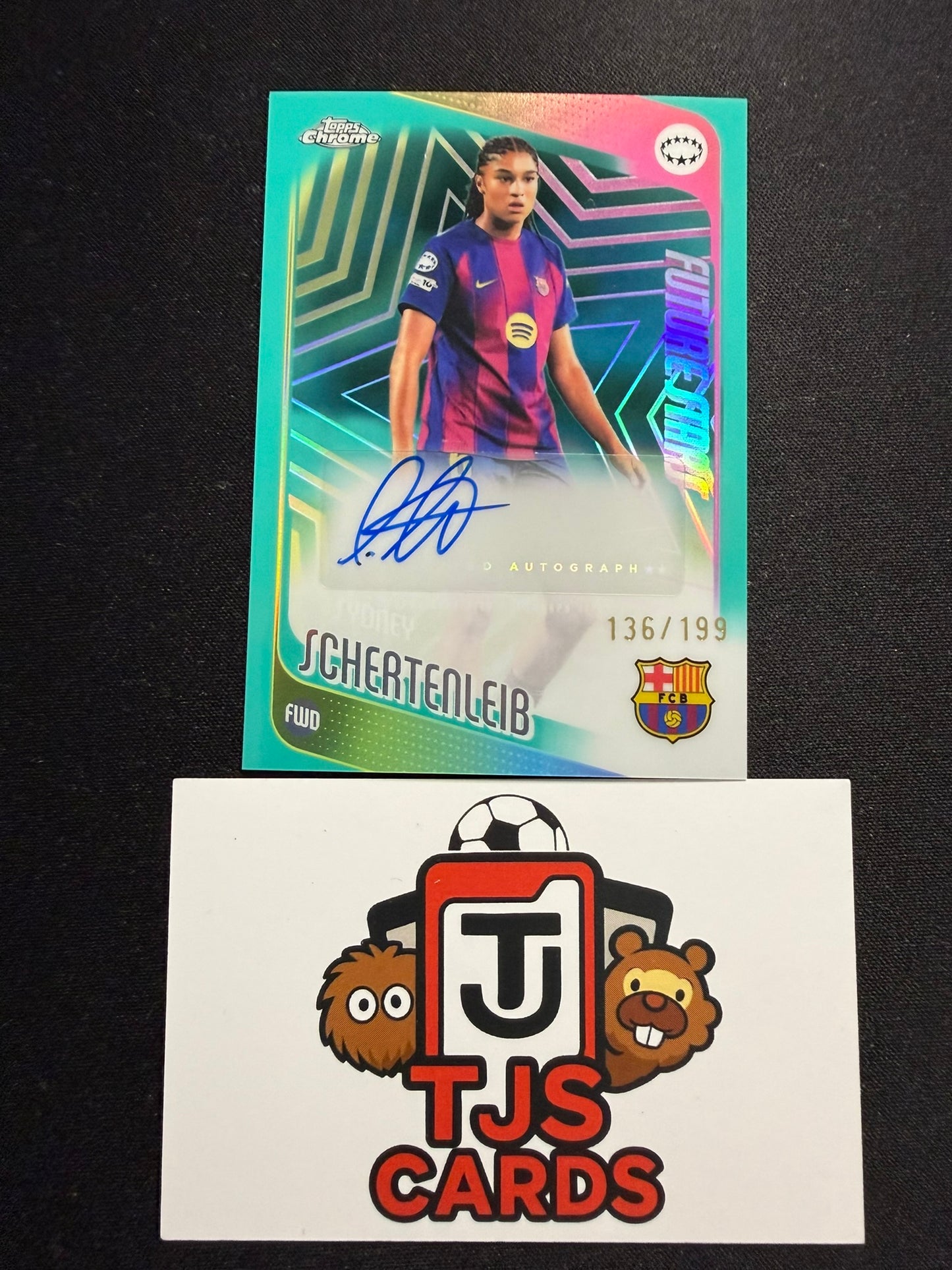 Sydney Schertenleiss - Aqua Auto /199 - TOPPS Chrome UWCL 2025/26