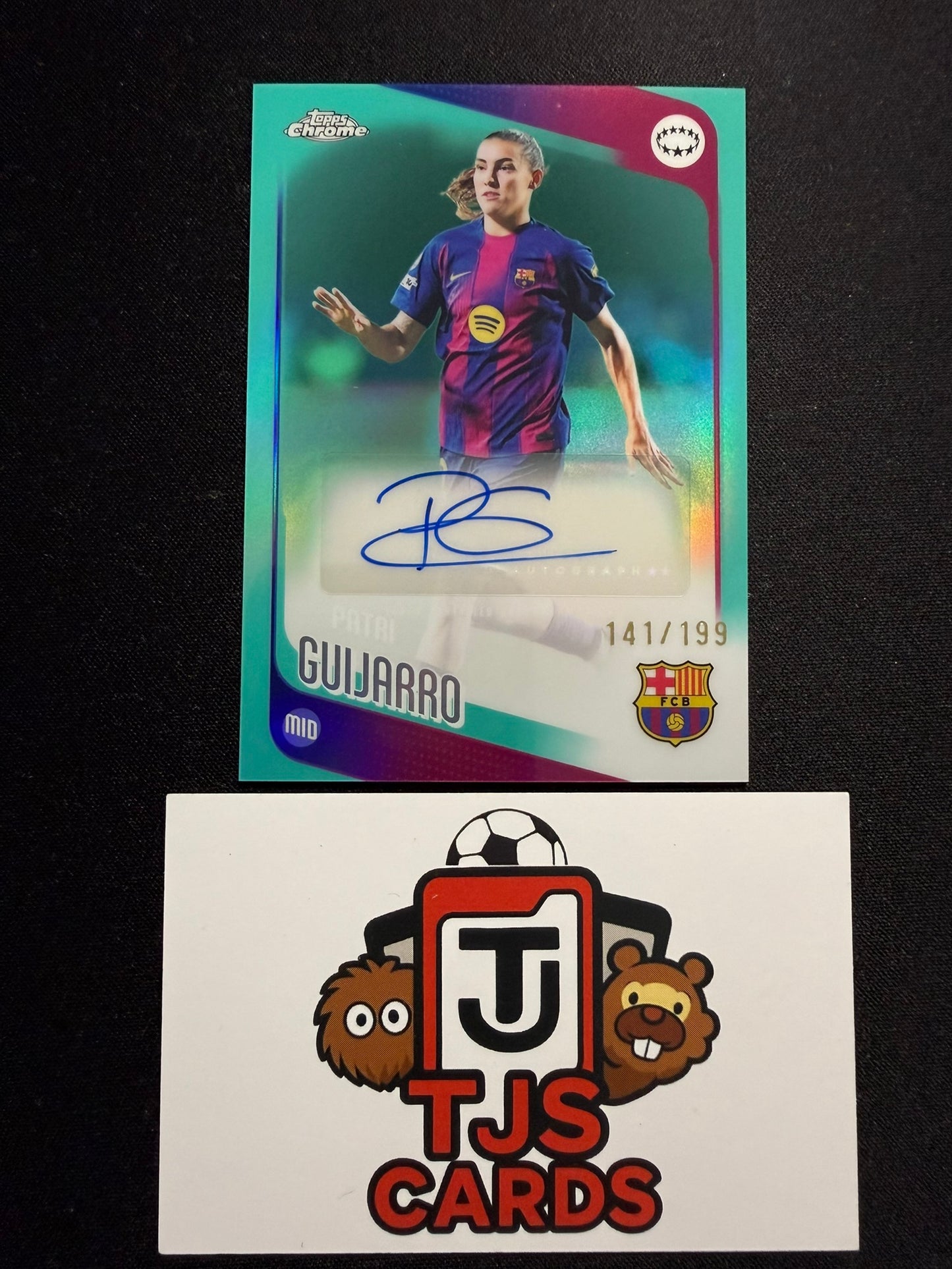 Patri Guijarro - Aqua Auto /199 - TOPPS Chrome UWCL 2025/26