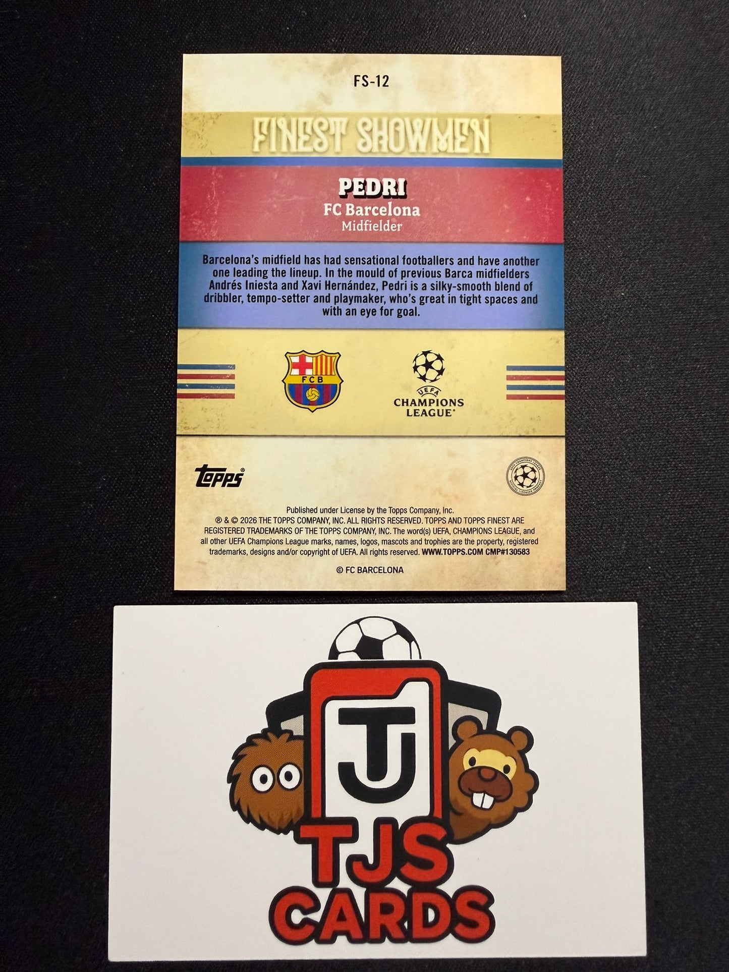 Pedri - Green Finest Showmen /99 - TOPPS Finest UCC 2025/26