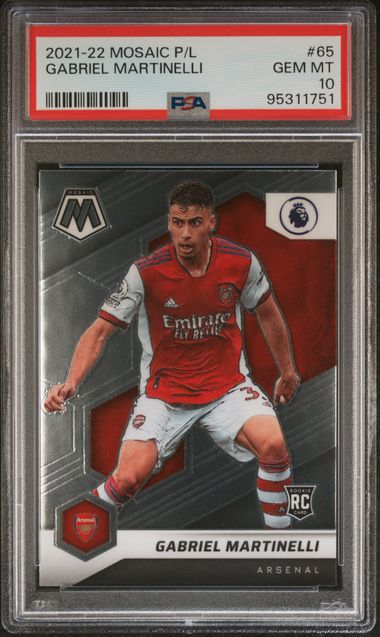 Gabriel Martinelli - Rookie - PSA 10 - Panini Mosaic Premier League 2021/22