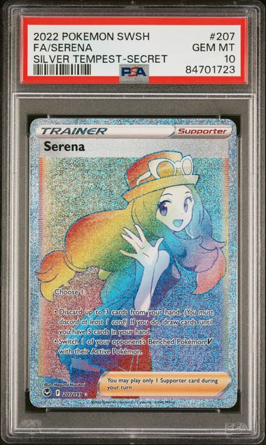 Serena - PSA 10 - Rainbow Secret Rare - Silver Tempest 207/195 - Pokemon