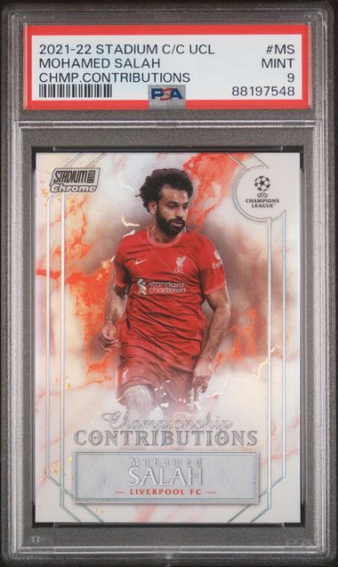 Mohamed Salah - Championship Contributions - PSA 9 - TOPPS Stadium Club Chrome UCL 2021/22