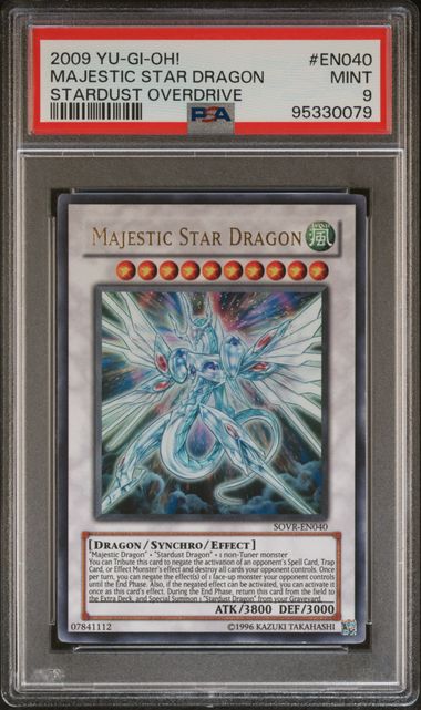 Majestic Star Dragon - PSA 9 SOVR-EN040 - Ultra Rare Stardust Overdrive - YuGiOh