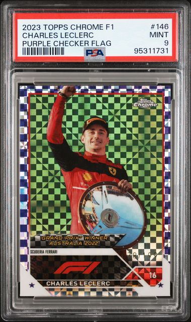 Charles Leclerc - Purple Checker Flag /199 - PSA 9 - TOPPS Chrome F1 2023