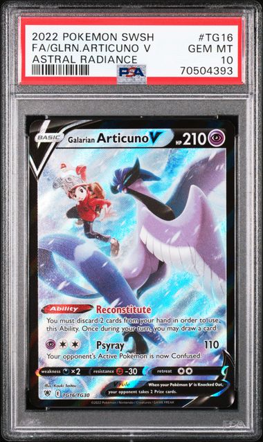 Galarian Articuno V - PSA 10 - Full Art Trainer Gallery - Astral Radiance TG16/TG30 - Pokemon