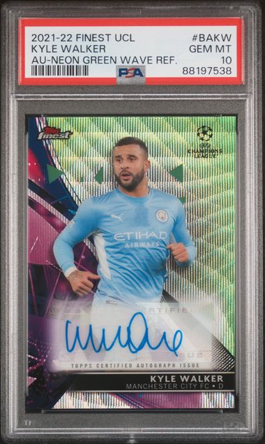 Kyle Walker - Neon Green Wave Auto /99 - PSA 10 - TOPPS Finest UCL 2021/22